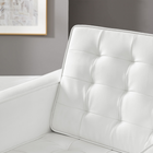 Modway - Loft Touffe Cuir végane Fauteuil - Blanc argenté-Touffe de biscuits
