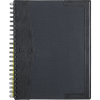Cambridge City Vinyl Notebooks, 11" x 7-7/8", Black, 200 Pages-Twin-wire binding
