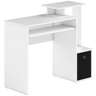 HOMCOM - Bureau d'ordinateur avec plateau à clavier coulissant - 39,25 po L x 15,75 po l x 34 po H - blanc-Structure en panneau de particules avec un revêtement mélaminé lisse et protecteur