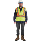 Gilet de signalisation, conforme aux normes CSA pour arpenteurs, jaune lime, SEK235, 6/paquet-Jaune lime