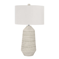 Monarch Specialties - Luminaire - 33 po H Lampe De Table - Abat-Jour Ivoire / Crème - Crème Céramique - Contemporain-Pour donner une touche contemporaine à une pièce, ajoutez cette lampe de table de 33 pouces de haut, conçue avec une base texturée en céramique crème, un abat-jour simple en tissu ivoire surmonté d'un fleuron rond en céramique, et un cordon transparent de 1,5 m