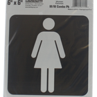 Headline Sign MEN/WOMEN Self-Stick Signs Combo - 6" H x 6" L - Black/Gray - 2 Pack-Sign Message: "WOMEN PICTOGRAM & MEN PICTOGRAM"