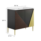 Modway - Alchemist 36" Vanette de salle de bain - Blanc Noir-Placage de bois de chêne