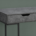 Monarch Specialties 7559 48" Computer Desk - Grey Stone-Look/Black Metal-Finished on all sides for flexible placement anywhere in a home office