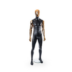 Mannequin abstrait homme adulte avec base en verre Can-Bramar, 73 po de hauteur, noir mat et visage et bras cuivre (RPMF-11)-Bras tendus pour faciliter l’habillage
