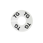 Eddie's Round Size Divider - French TG - White Sizer with Black Print - 100 Pack-White plastic with black text