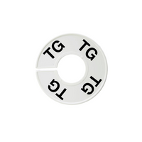 Eddie's Round Size Divider - French TG - White Sizer with Black Print - 100 Pack-White plastic with black text