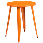 24'' Round Orange Metal Indoor-Outdoor Table Set with 4 Cafe Chairs [CH-51080TH-4-18CAFE-OR-GG]-Orange Powder Coat Finish