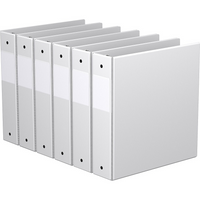 Davis Group Premium Economy Binder - Round Ring - 2" - White - 6 Pack-3 Ring Binder