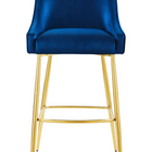 Modway - Discern Performance Velvet Tabouret de bar - Marine-Coussinets de pied non marqués