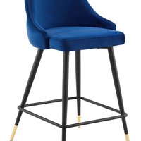 Modway - Adorn Performance Velvet Tabouret de comptoir - Marine-Tabouret de comptoir vintage moderne