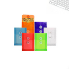 JAM Paper - Enveloppes en plastique, ferm. à bouton/à ficelle, ouverture au sommet, 4,25x6,25po, coul. var., 18/p (473B1ASSRTDG)-Faites à partir de plastique lisse semi-translucide. Résistantes aux égratignures, à l’eau et aux déchirures