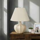 Monarch Specialties - Luminaire - 21 po H Lampe De Table - Résine Crème - Abat-Jour Ivoire / Crème - Transitionnel-L'interrupteur rotatif à 3 voies contenir une seule ampoule (non incluse) à une puissance maximale de 100W/120V, permettant de régler le niveau d'illumination et d'ambiance dans une pièce
