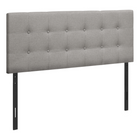 Monarch Specialties 6003F Full Size Headboard - Grey Linen-Button-tufted upholstered headboard in a grey linen-look fabric