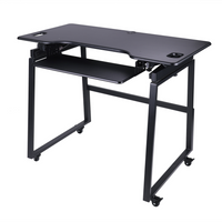 Rocelco 46" Deluxe Adjustable Height Desk Riser and Floor Stand Bundle - Black-STANDING DESK BUNDLE: Includes the 46" Standing Desk Converter (DADR-46) and Deluxe Mobile Floor Stand (DADR-FSM) to convert desk riser into a full rolling sit to stand desk