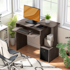 HOMCOM - Bureau d'ordinateur avec plateau à clavier coulissant - 39,25 po L x 15,75 po l x 34 po H - gris-La plateforme supérieure latérale est idéale pour les imprimantes et autres équipements de bureau