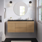 Modway - Render Fixation murale de 48" Vanette de salle de bain - Noir de chêne-MDF et panneau de particules