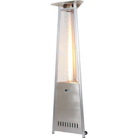 Zen Temp® – Chaufferette de patio au gaz naturel en tube de verre 3 côtés, niveau commercial, acier inox, (ZT-PH-300-SS-304-NG)-Carburant : gaz naturel