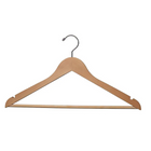 Eddie's 17-1/2" Wooden Suit Hanger - Flat - Natural - 100 Pack-Hanger