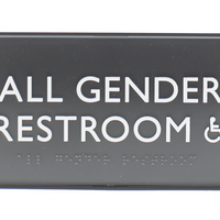 Headline Sign Premier ALL GENDER ACCESSIBLE Sign - 4" H x 8" L - Black-Sign Message: "ALL GENDER ACCESSIBLE"