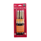 Sakura Pigma Micron Design Pens - Black - Assorted Colours -Set of 3-Contains 3 fine line pens