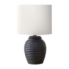 Monarch Specialties 17" H Table Lamp - Black Resin / Ivory / Cream Shade-Complete your decor with this 17"h table lamp in a chic black resin, with a textured finish base in a ribbed design, perfect for accentuating any nightstand, end or side table, or office environment