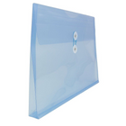JAM Paper Enveloppes en plastique avec fermeture à bouton et ficelle, 10 1/2 x 14 1/2 po, bleues, paq./12-Ouverture : livret