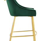 Modway - Discern Performance Velvet Tabouret de comptoir - Vert-Pieds en acier inoxydable en or brossé