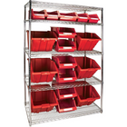 Kleton - Étagères Robustes En Treillis Métallique Avec Bacs De Rangement, Tiers 5, 48po La X 74po H X 24po P-Profondeur 24po