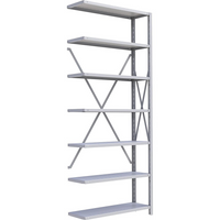 Metalware – Étagère enclenchable RK336, 7 tablettes, 36 x 24 x 88 (po), gris pâle-Système de tablettes ajustables offrant un espace de rangement solide, mais économique qui convient à vos besoins