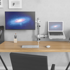 ShoppingAll Adjustable Dual Monitor & Laptop Mount Stand with 2 Swing Arms for Monitors up to 32" - White-7