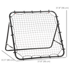 Homcom - Filet De Rebond Pour Entraînement Au Football, Cible De Renvoi - Noir-Filet en PE résistant aux intempéries avec 20 cordons élastiques pour plus de robustesse  