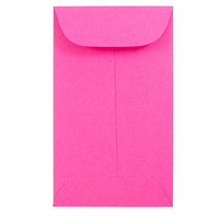 JAM Paper #3 Coin Business Coloured Envelopes - 2.5" x 4.25" - Ultra Fuchsia Pink - 50 Pack-Colour: Fuchsia Colour: Pink Coin Envelope