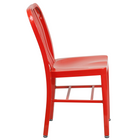 Chaise en métal rouge pour l’intérieur et l’extérieur (CH-61200-18-RED-GG)-Dossier à traverses verticales