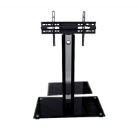 TygerClaw – Support pour téléviseur 32 à 42 po (LCD8222BLK)-Meuble pour téléviseur à 2 tablettes avec 2 verres noirs