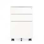 Gry Mattr Three Drawer Cabinet - White-Mobile vertical file cabinet with two box drawers and one file drawer to fit letter or legal sized files (files not included)