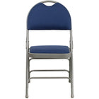Flash Furniture – Chaise pliante en métal Hercules série Extra large à trois contreventements avec poignée, bleu marin, 4/pqt-Ensemble de 4 chaises pliantes en métal et rembourrées - Poignée découpée de transport