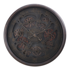 Monarch Specialties - Horloge - 30 po Rond - Mécanisme D'Engrenage - Surdimensionné Grand - Horloge Murale - Noir - Transitionnel-Horloge murale ronde de 30 pouces, tendance et élégante, dotée d'un mécanisme à engrenage ouvert au design saisissant, en noir élégant, parfaite pour un décor moderne et transitionnel