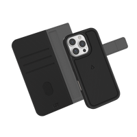 LBT - iPhone 16 Pro Max - LBT 2-in-1 Switch Wallet folio Case-Peut contenir jusqu'à 3 cartes dans son compartiment de rangement