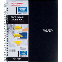 Five Star – Cahier de notes de qualité supérieure, 1 sujet, 11 po x 8 1/2 po, 100 pages, noir-Couverture en poly durable avec dos robuste