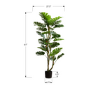 Monarch Specialties - Plante Artificielle - 61 po De Longueur - Arbre Monstera - Touche Réelle - Feuilles Vertes - Pot Noir-Fabrication de haute qualité avec des feuilles vertes réalistes sur deux troncs, offrant un look luxuriant et naturel