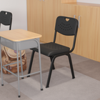 Flash Furniture - Chaise empilable en plastique noir de la série HERCULES, capacité de 880 lb avec dossier ouvert et cadre noir-Capacité de poids de 880 lb