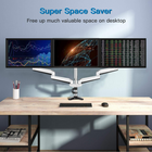 ShoppingAll Adjustable Triple Gas Spring Monitor Mount Desk Stand for 15"-32" Monitors - White-This fully adjustable desk mount can be fixed by C-clamp or grommet installation on any working surface