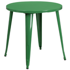30'' Round Green Metal Indoor-Outdoor Table Set with 2 Arm Chairs (CH-51090TH-2-18ARM-GN-GG)-Metal