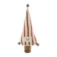 Mudpie Check Tree Sitter - Small (40030120S)-Cotton Flannel plush tree with canvas patch decor