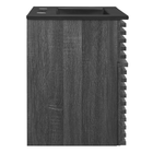 Modway - Render Fixation murale de 18" Vanette de salle de bain - Noir charbon-Bassin d’évier en céramique