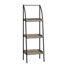 Monarch Specialties 7228 48"H Bookcase - Dark Taupe/Black Metal-Open concept shelves, metal finish, MDF