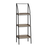 Monarch Specialties 7228 48"H Bookcase - Dark Taupe/Black Metal-Open concept shelves, metal finish, MDF