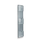 Azar Displays Three-Pocket Brochure Holder, 2 Pack (252065)-Clear Acrylic