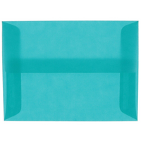 JAM Paper Enveloppes en papier vélin translucide avec fermeture gommée, 4 3/4 x 6 1/2 po, aqua, 50/pqt-Aqua